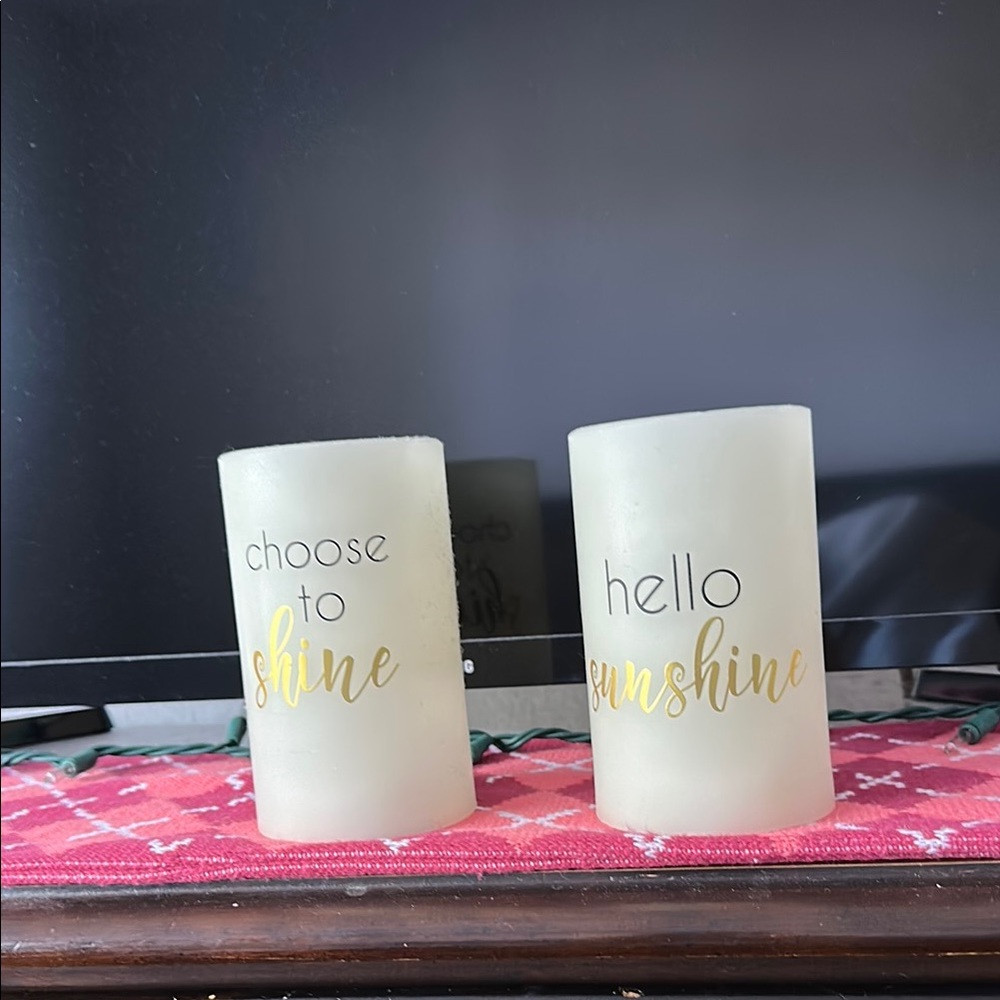 Inspirational Candle Set - Cream with Gold Accents